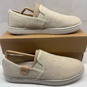 UGG Canvas Slip-On Espadrilles in Natural Beige